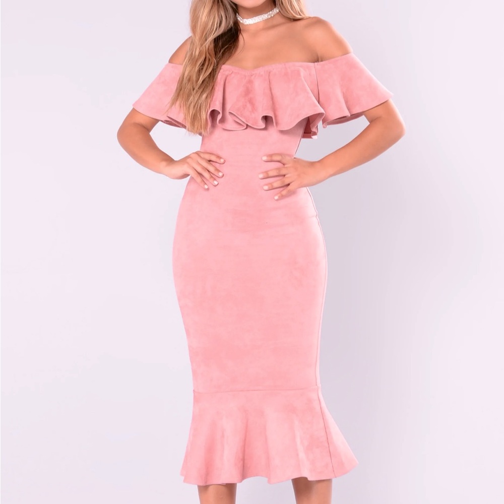 FashionNova Pink Suede Dress